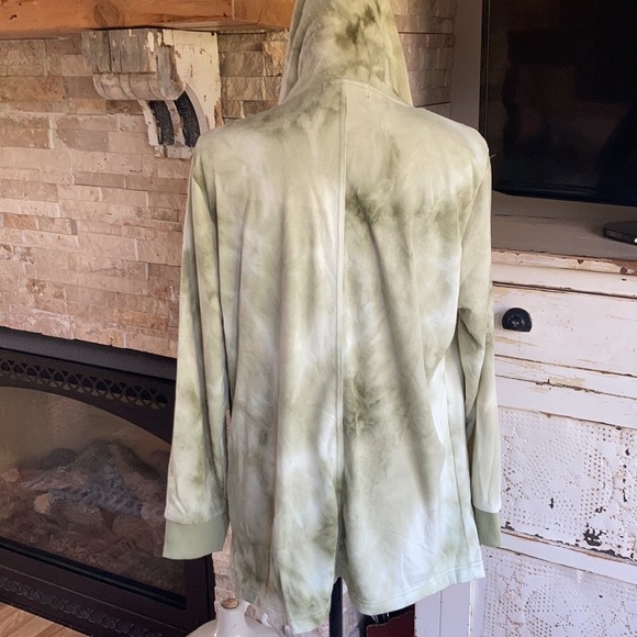 Bagatelle french terry draped olive tie dye jacket - Picture 10 of 15